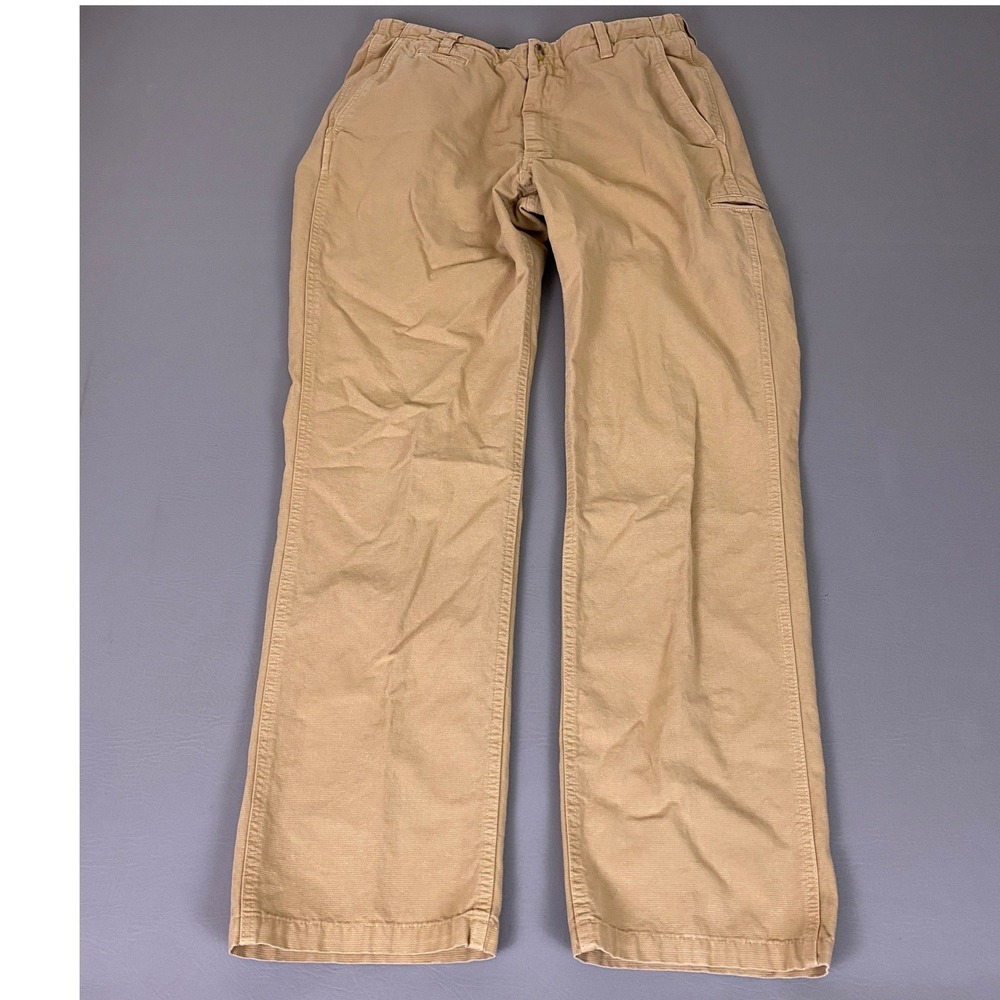 Carbon2Cobalt Pants Men's Size 33 Khaki‎ Tan Textured Cotton Straight Leg Casual